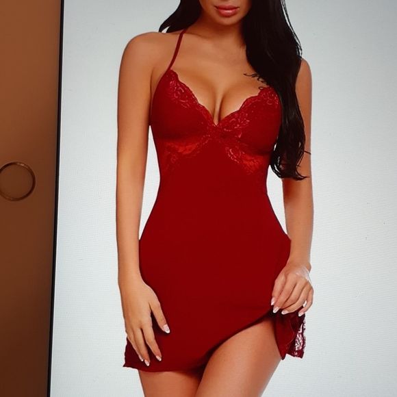 AvidLove Other - AvidLove Lace Chemise Sleepwear Dark Red XL